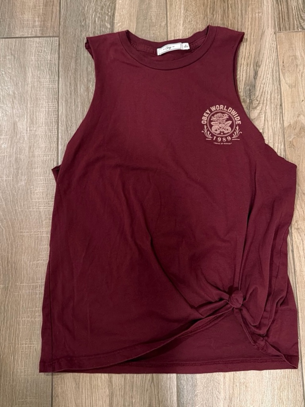 Obey Maroon Crewneck Tee